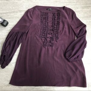 Nanette Lepore Plum Silk Blouse, Size 2